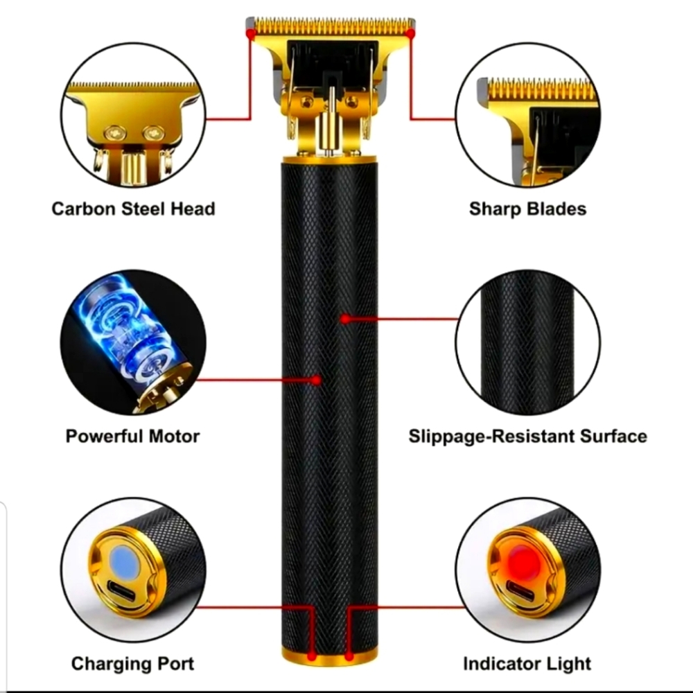 Electric Men's Zero Gap Hair Clipper USB Rechargeable Dragon Razor.